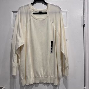NWT Torrid Cream Crewneck Sweater Relaxed Fit Soft Knit 4X